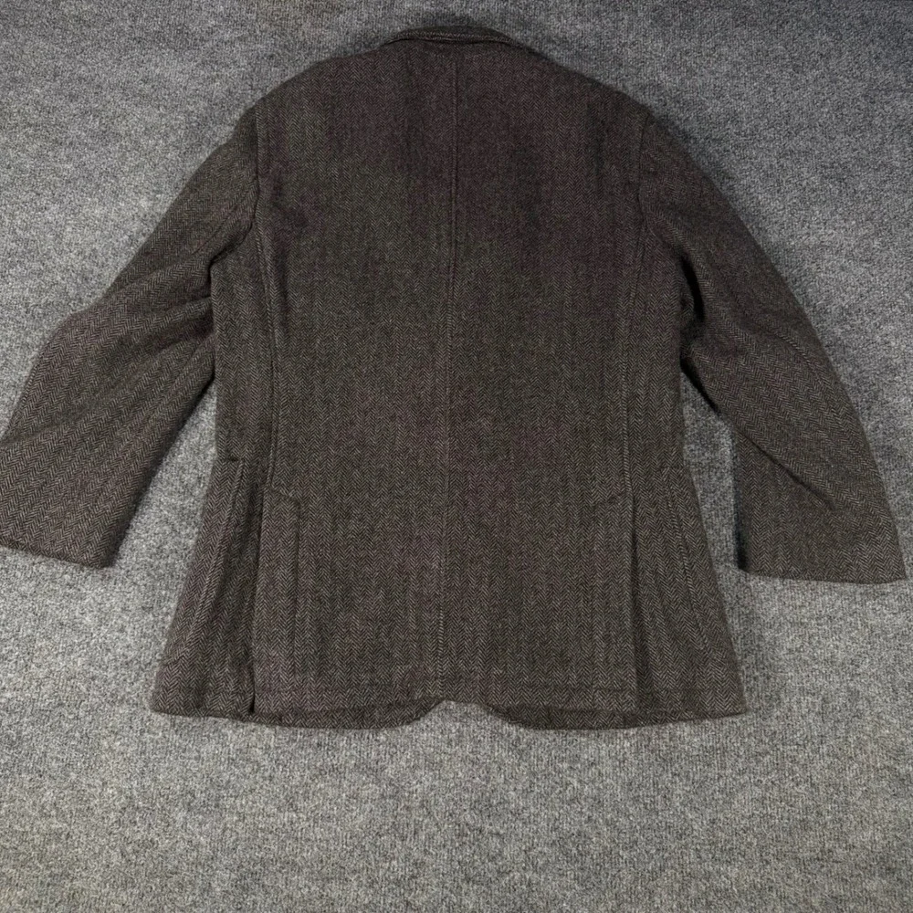 Faconnable Wool Blazer Herringbone Sport Coat Jacket M Charcoal Grey Mens Medium